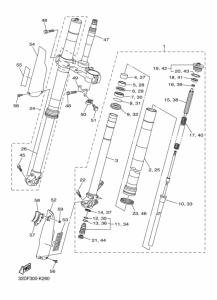 WR250R Вилка передней оси