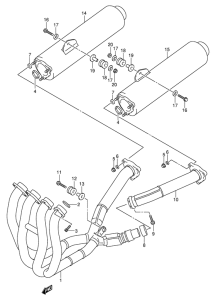 GSX1300R Muffler comp