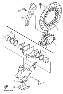 YZF750R Задний суппорт