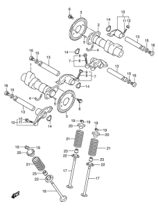 VL125 Распред вал / клапана