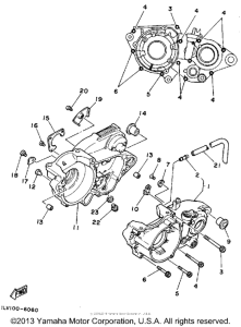 YZ490A Картер двигателя