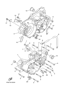 YZ250V Картер двигателя