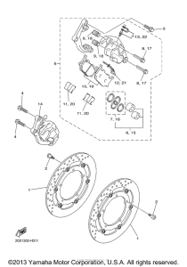 FZ6RBW Передний суппорт