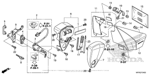 VT1300CR Side Cover + Tools + Combination Switch