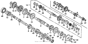 CT125 Transmission + kick starter spindle