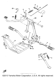 YG5S Stand foot rest & rear brake pedal