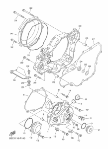 WR450F Крышка картера двигателя