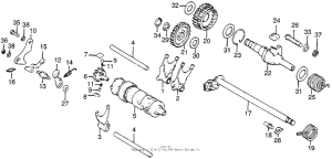CR125 Shift drum + shift fork