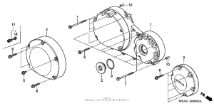 VTX1300S Крышка картера правая