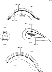  Decals(blue / silver)