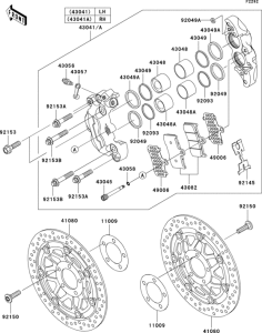 ZX900 Передний тормоз
