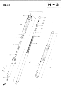 DR250 Вилка передней оси