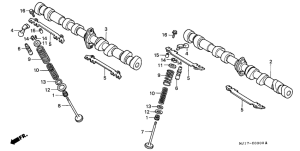 CBX750P2 Распред вал / клапана