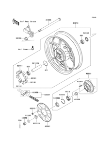 KLE650 Задняя ступица колеса