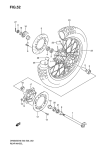 DR650 Rear wheel complete assy