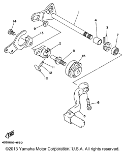 YZ125K1 Вал переключения