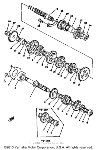 YZ100F Трансмиссия