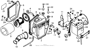 XL100 Air cleaner + battery