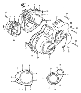 GS550 Crankcase cover ass`y  (v