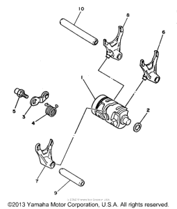 YZ250E Shift cam - fork