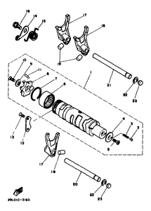 RD350F Shift cam. fork