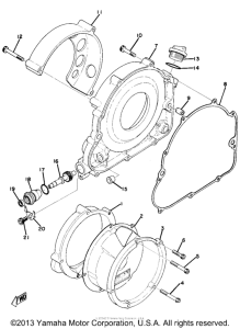 TZ750D Crankcase cover - tachometer gear