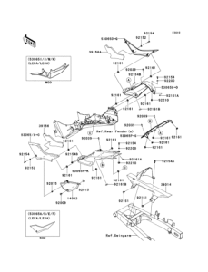 EX250 Боковые обтекатели