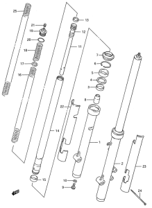 RM80 Вилка передней оси