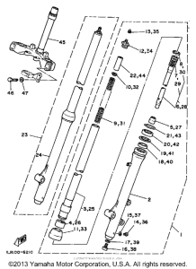 YZ80S (Motocross) Передняя вилка