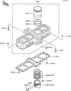 ZX500 Цилиндр и поршни