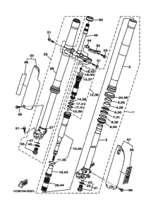YZ250 YZ250W1 Вилка передней оси