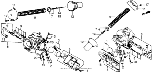 VT700C Компоненты карбюратора