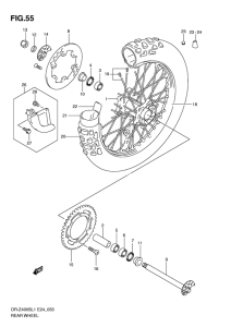 DR-Z400 Rear wheel complete assy