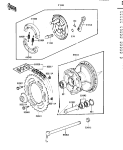  Rear hub / brake / chain
