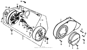 CT70 Left crankcase cover + alternator