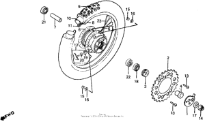 XR500R Rear wheel 81-82