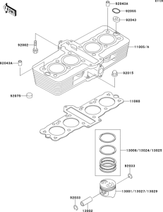 ZR550 Цилиндр и поршни