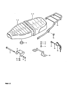 FR80 Double seat assy dark gray