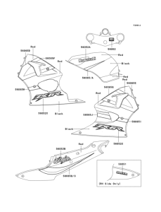ZX600 Decals(red / black)(ca,us)(zx600-j3)