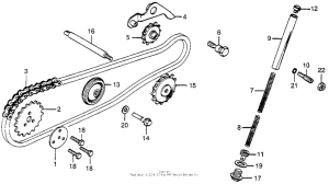 CT70 Cam chain + tensioner
