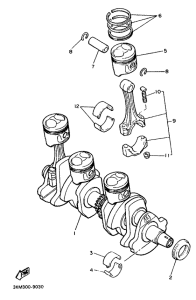 XJ600H (53KW) Коленчатый вал и поршни