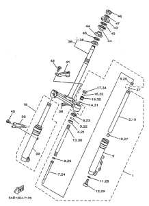 YN50 Передняя вилка