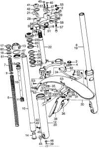 TL125 Front fork + front fender + steering stem k2