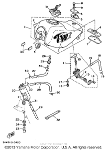 TW200DC Топливный бак