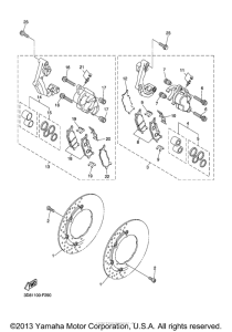 XVS1300A Передний суппорт