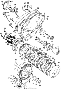 CL200 Right crankcase cover + clutch