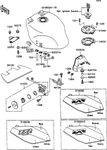 ZX750 Топливный бак