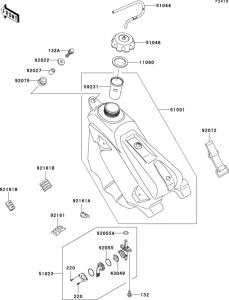 KX125 Топливный бак