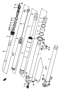 RM250 Передняя вилка