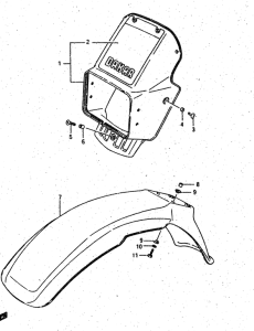 DR500 Headlamp housing - front fender